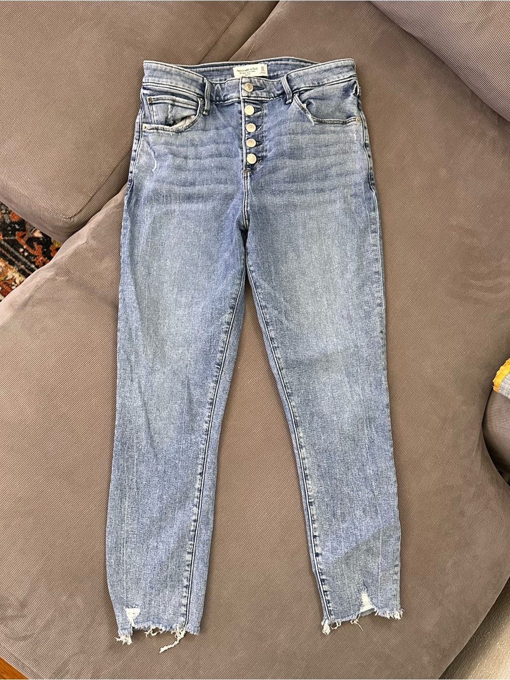 Abercrombie & Fitch Jeans 30/10R Super Skinny Ankle High Rise Denim Blue Cropped